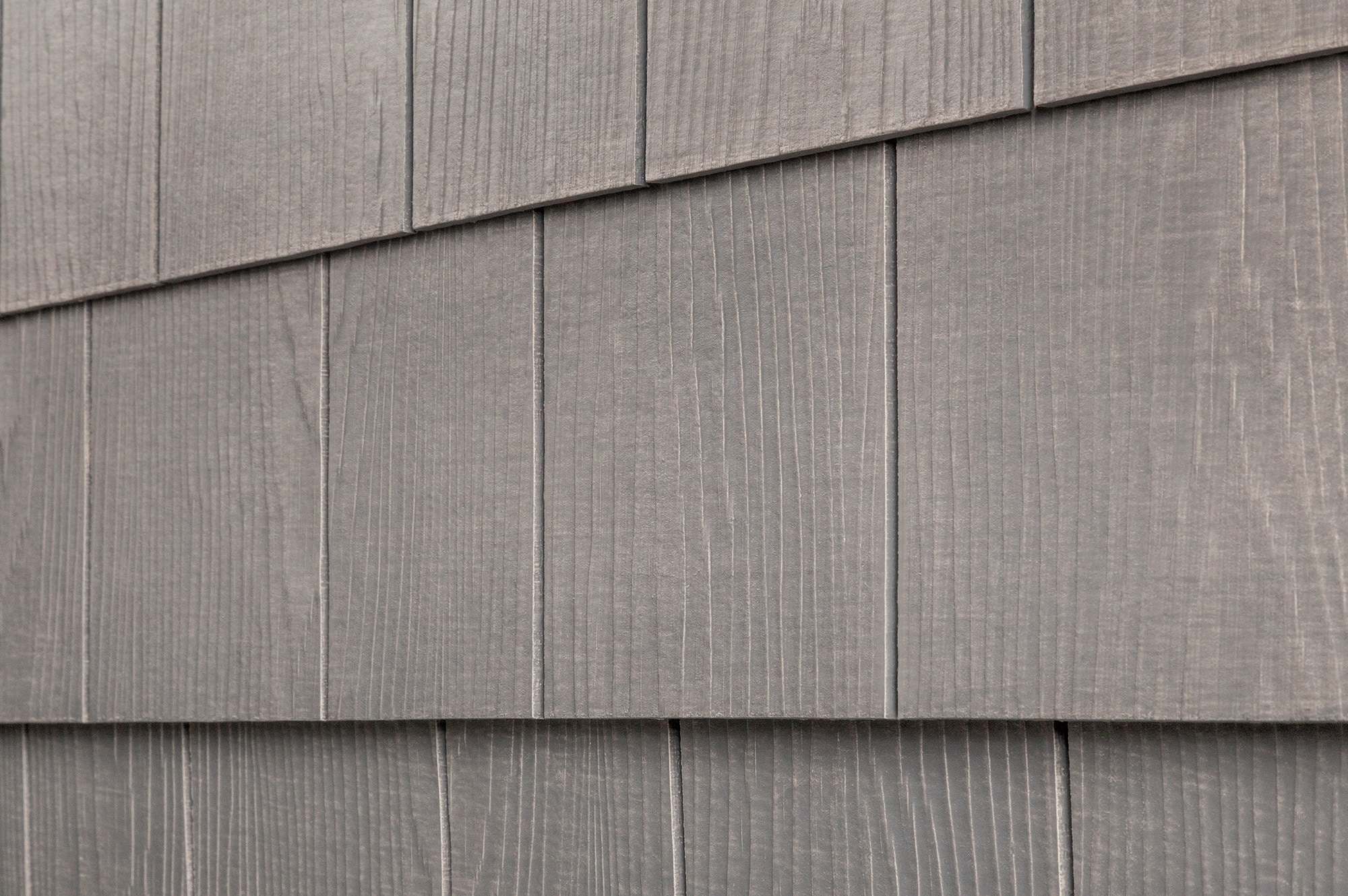 Cerber Fiber Cement Siding Rustic Shingle Panels Weathered Gray / Cedar Even Edge 1/4"x16"x4'