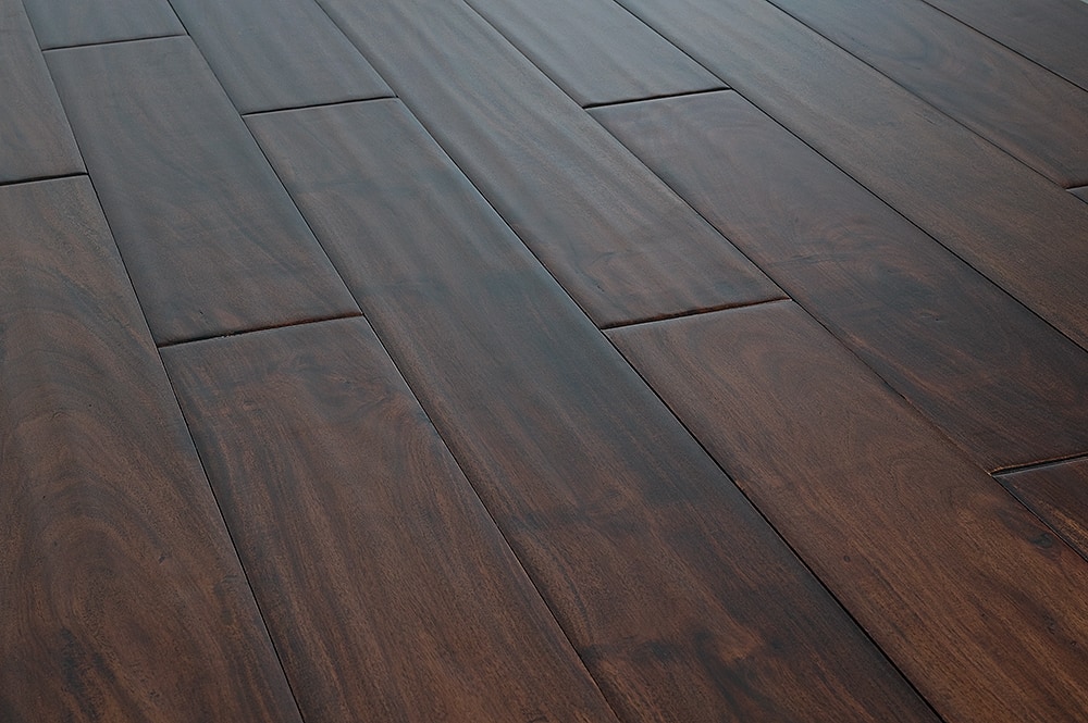 dark hand scraped wood floor  | 1000 x 1000